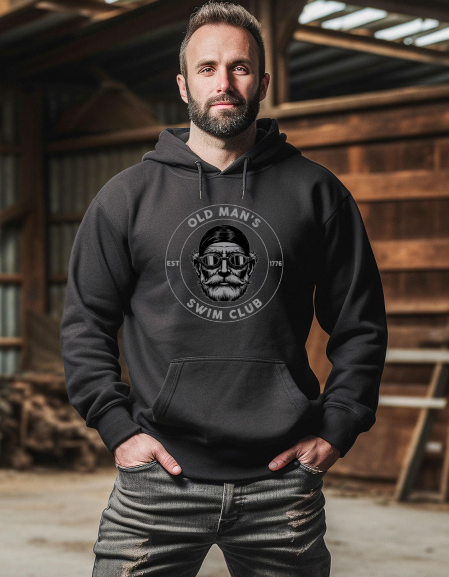 Old Dude's Swim Club Hoodie