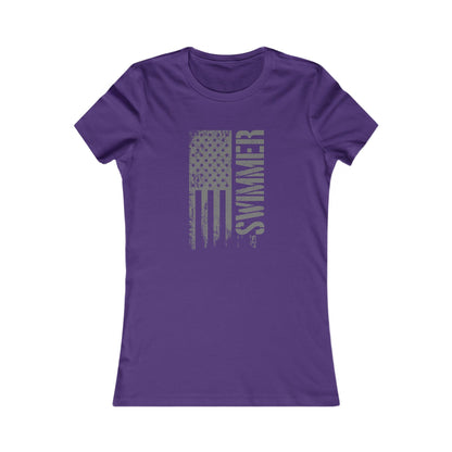 American Flag Swimmer Women's Tee